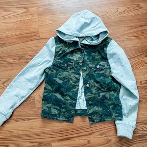 Jacket with cotton sleeves